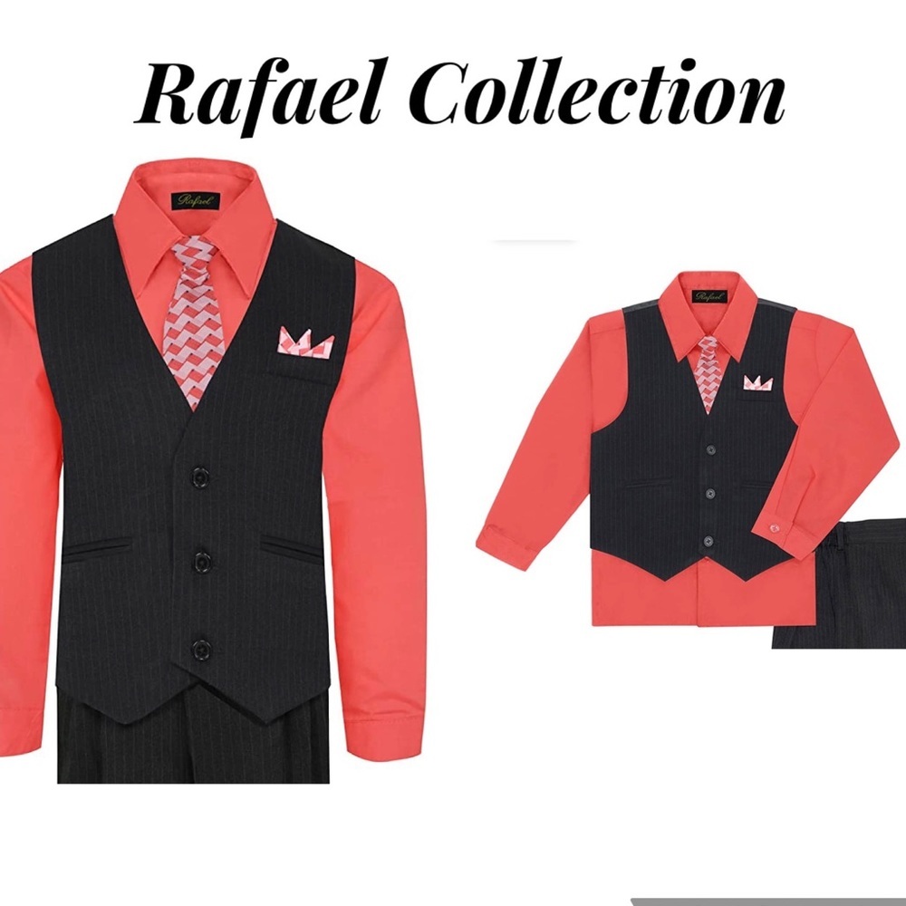 Rafael Boy's 4-Piece Vest and Shirt, Tie and Hanky.  Size 3T